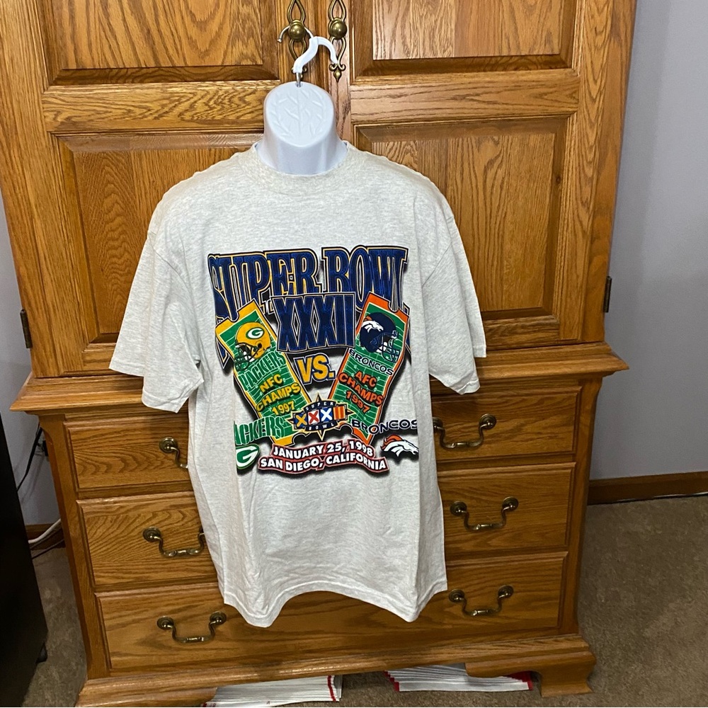 Logo 7 Vintage 1998 Superbowl XXXII Packers vs Broncos T-Shirt Men’s Sz X-Large‎ - Picture 11 of 11